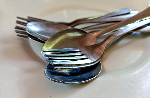 Close-up of spoon and fork