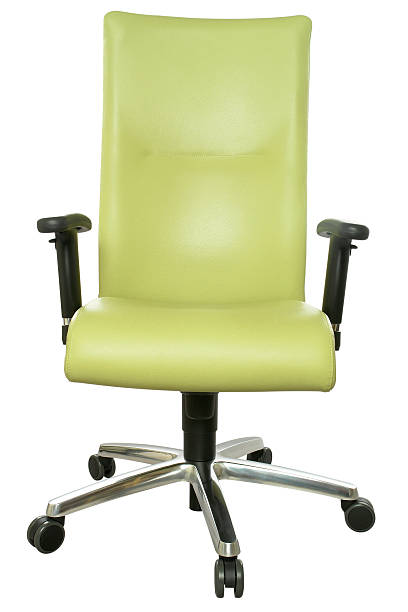 istock Green leather wheelchair for office and home use, isolated white 172323461
