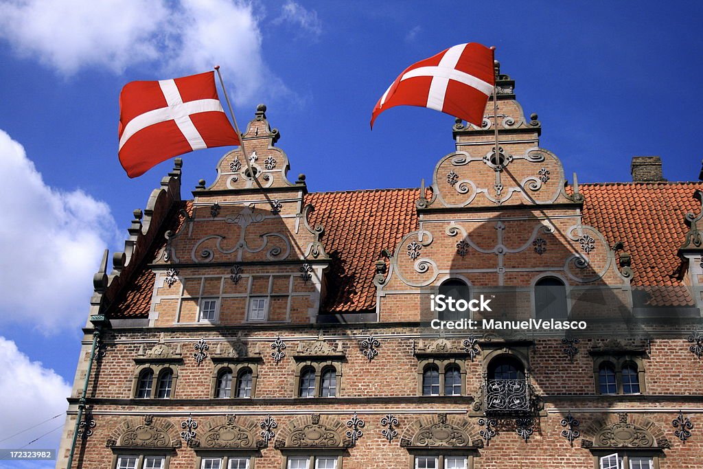 Danese flags in Jens frangia Stenhus, Aalborg - Foto stock royalty-free di Ambientazione esterna