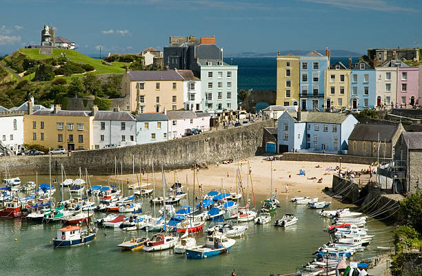 Tenby Harbour stock photo