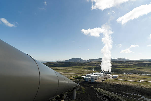 rurociąg - geothermal power station pipe steam alternative energy zdjęcia i obrazy z banku zdjęć