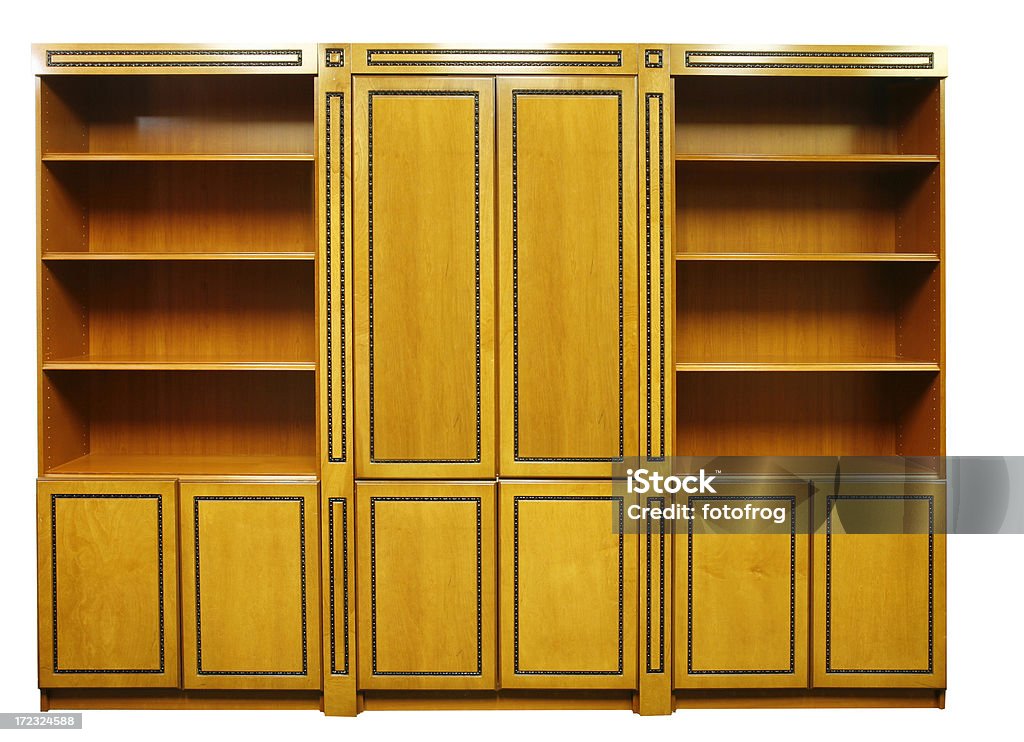 Bookcase #3 Wood bookcase and cabinet. Architectural Column Stock Photo