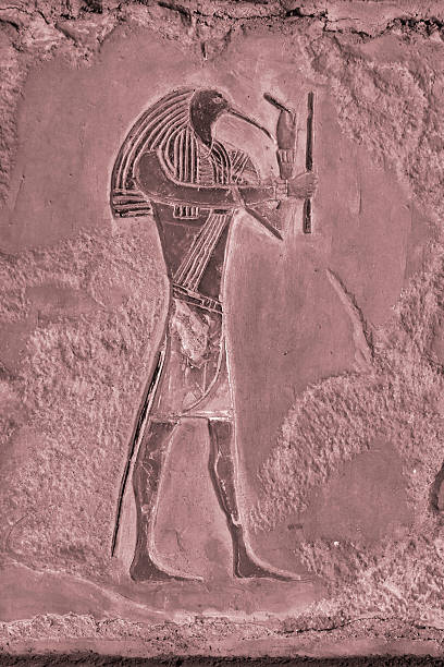 istock Egyptian relief of Thoth Sepia 172324766
