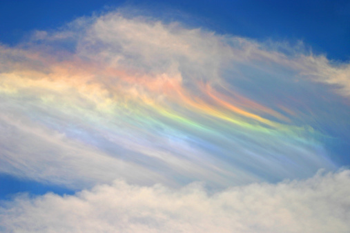 A rare rainbow over the texas sky called a Circumhorizontal arc.  Check out my other 2 pictures of this rare rainbow!