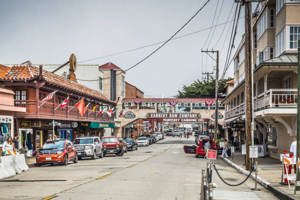 Monterey, CA - July. 9, 2017: Cannery Row. The site of a number of now-defunct sardine canning factories, Cannery Row is the waterfront street in the New Monterey section of Monterey, CA.