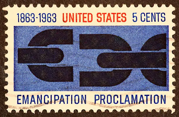 1963 postage stamp commemorating the Emanicaption Proclamation.1863