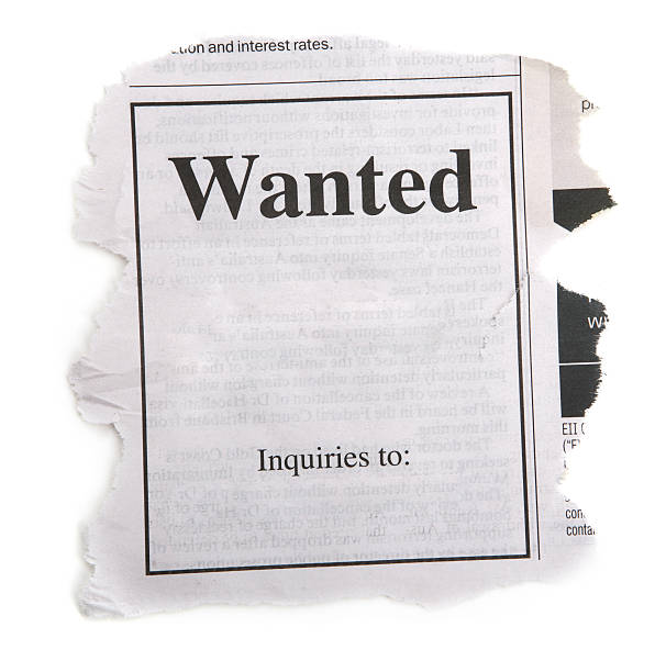 Wanted Ad from Newspaper stock photo