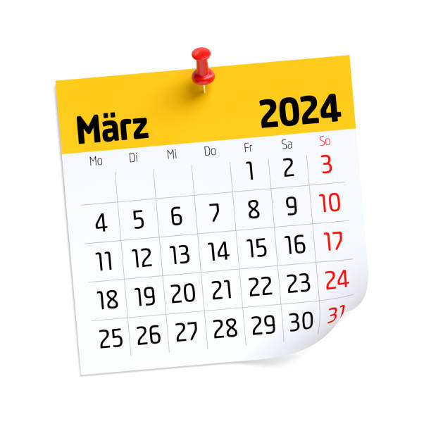 istock March Calendar 2024 in German Language. Isolated on White Background. 3D Illustration 1723261977