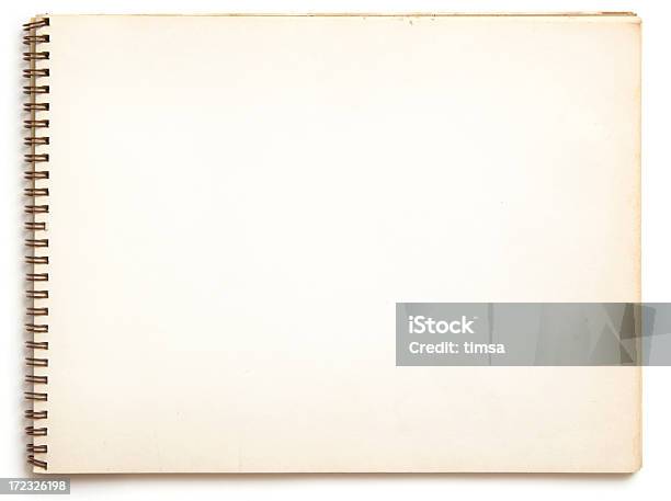 Blank Old Spiral Bound Notebook Stock Photo - Download Image Now - Paper, Color Image, Horizontal
