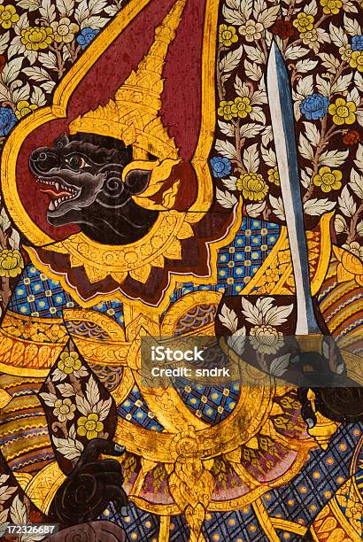 Стена Живопись В Ват Пхо — стоковые фотографии и другие картинки Азия - Азия, Архитектурный элемент, Бангкок