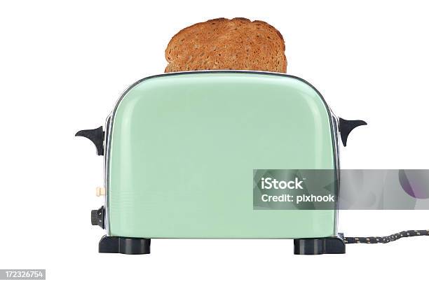 Little Green Toaster With Path Stock Photo - Download Image Now - Toaster - Appliance, Retro Style, Cut Out