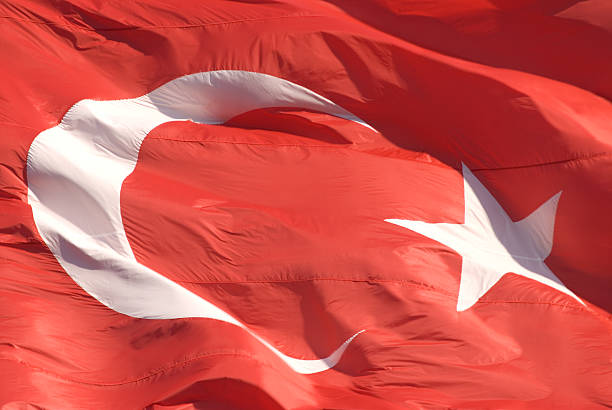 Turkey flag or Turkish banner on abstract texture