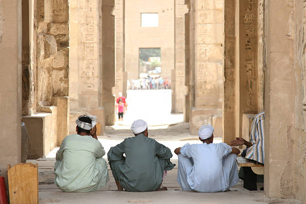 Three Wise Men and the Tourists  medinet habu stock pictures, royalty-free photos & images