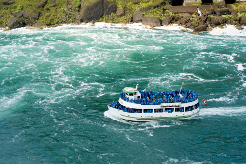 The Maid of the Mist tour boat headed towards Niagara Falls.Related Niagara Falls image: