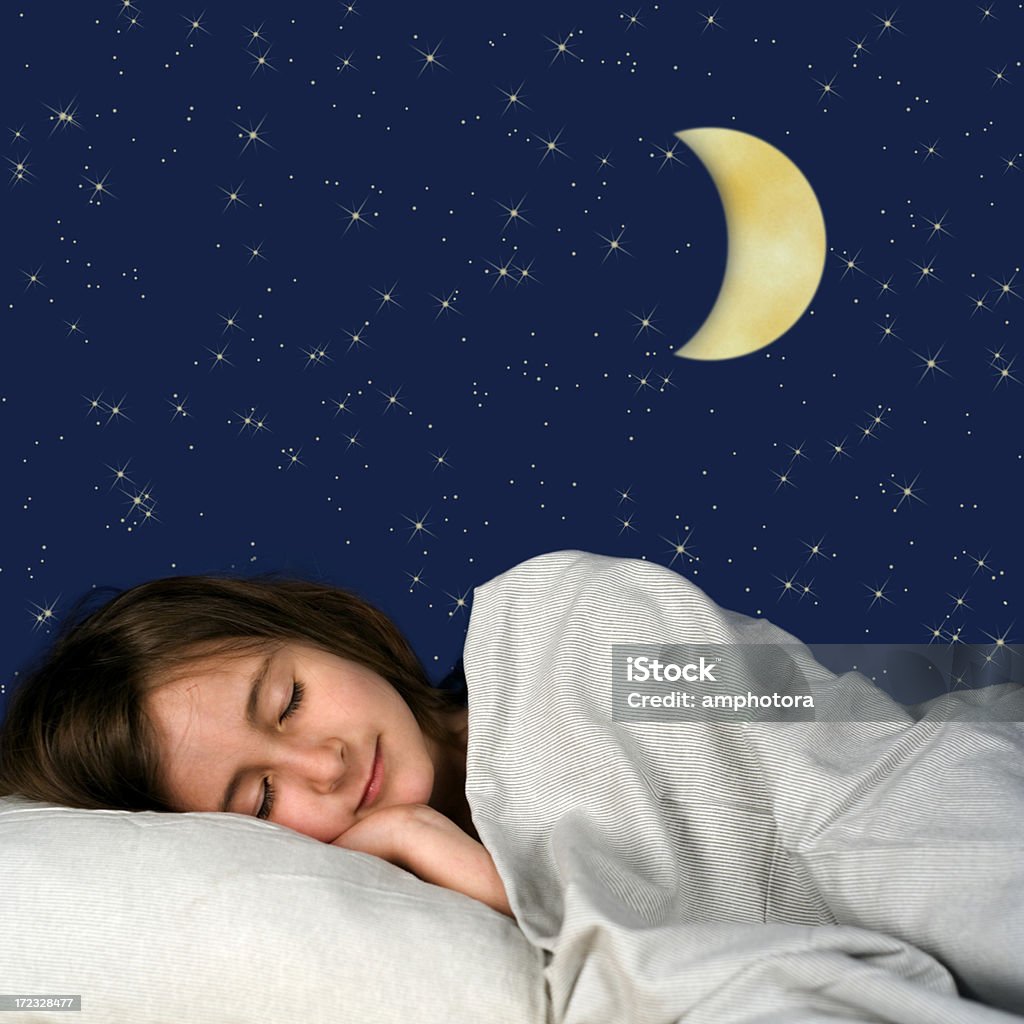 Asleep Sleeping Girl with Sky Sleeping Stock Photo