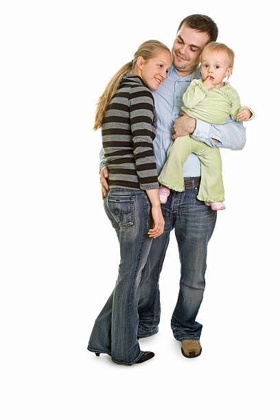 istock Happy family isolated on white 172328609
