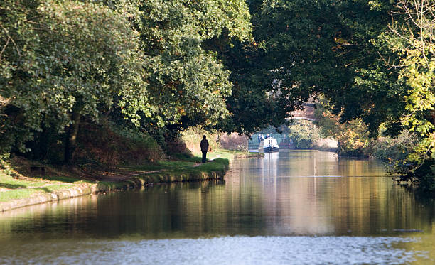 플레젠튼 채널, moore, cheshire, 잉글랜드 - canal warrington english culture uk 뉴스 사진 이미지