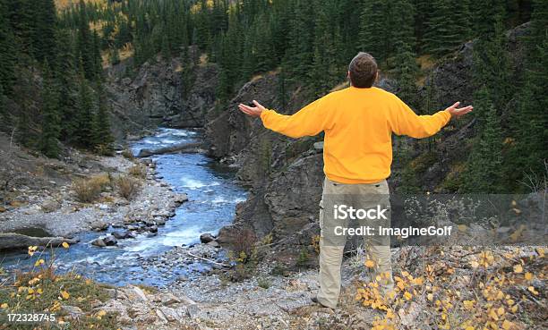 Rearview Schuss Von Ein Mann Hält Die Hände Hoch Stockfoto und mehr Bilder von Arme hoch - Arme hoch, Ausgestreckte Arme, Bach