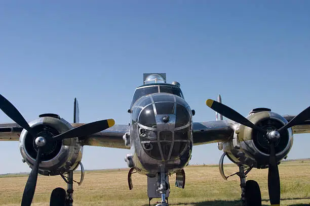 B25 Bomber on the runway