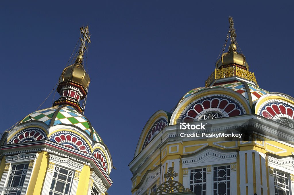 Russisch-Orthodoxe Kirche Kuppeln in KASACHSTAN Almaty - Lizenzfrei Almaty Stock-Foto