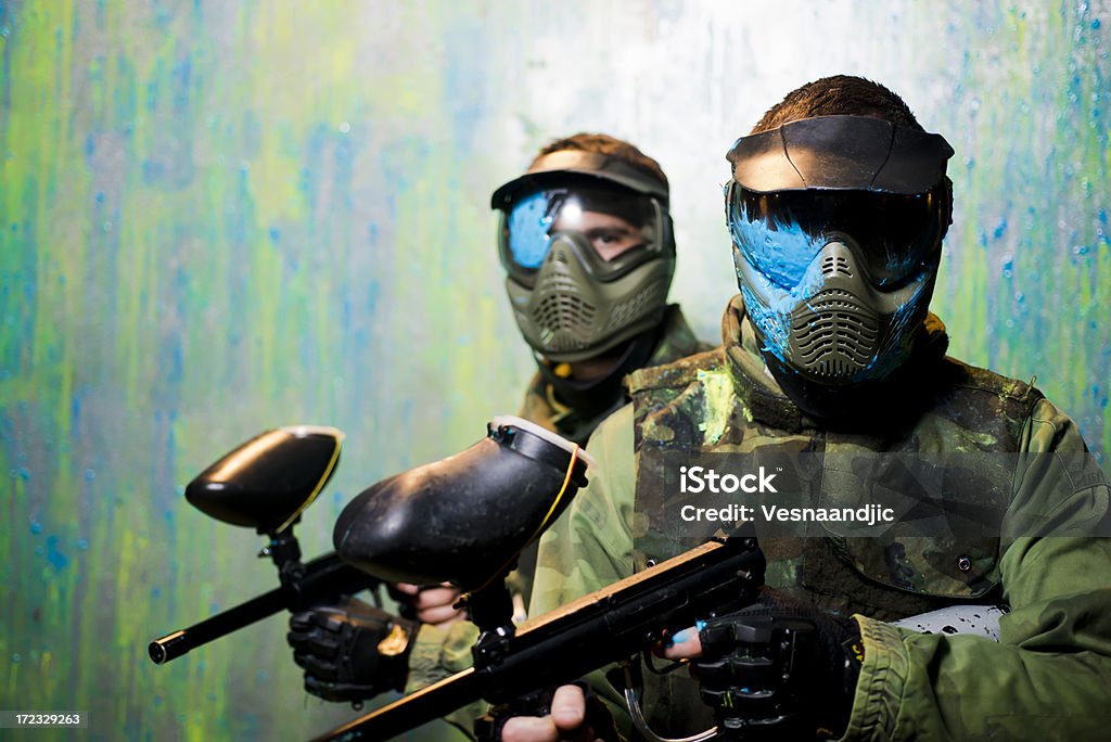 Пейнтбол игроков с защитные маски - Стоковые фото Пейнтбол роялти-фри