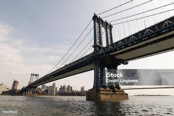 New York Manhattan Bridge Fiume East - Fotografie stock e altre immagini di Ponte di Manhattan - Ponte di Manhattan, Affari, Ambientazione esterna