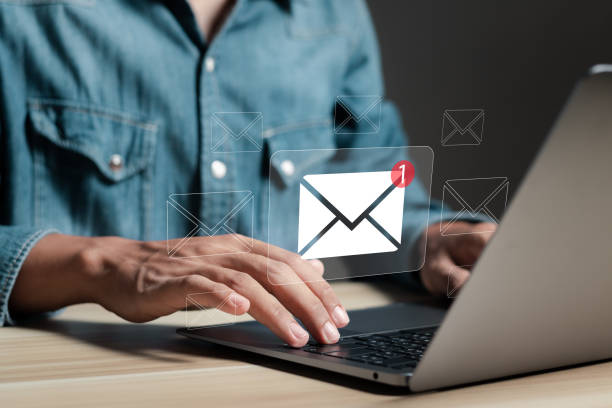 istock email marketing concept, email with notification alert, Direct selling project in customer list business for email. 1723296411
