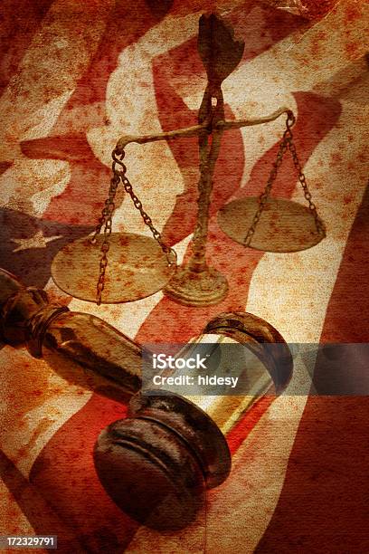 American Justiça - Fotografias de stock e mais imagens de Bandeira - Bandeira, Martelo de Juiz, 4 de Julho