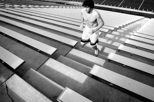 Grueling workout on stadium stairs