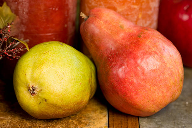 paire de poires - bartlett pear red pear two objects photos et images de collection