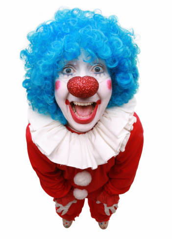 Face of an old toy clown