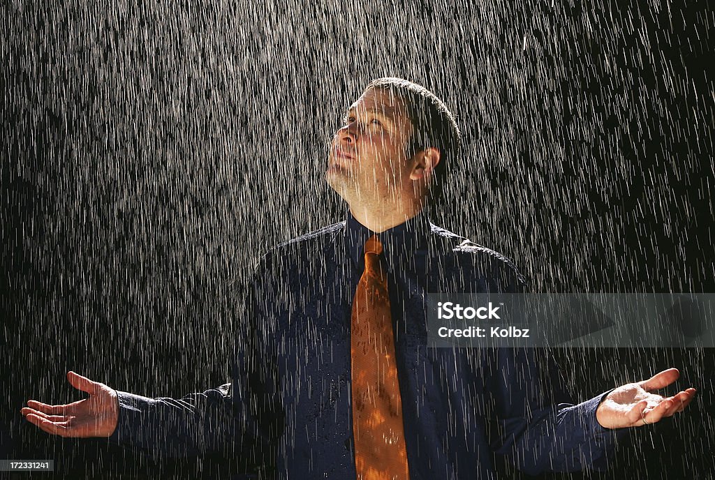 Empresário na chuva - Royalty-free Ao Ar Livre Foto de stock