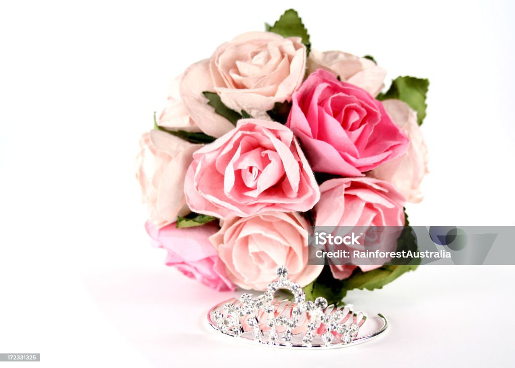 tiara y rosas rosadas - Foto de stock de Animal hembra libre de derechos