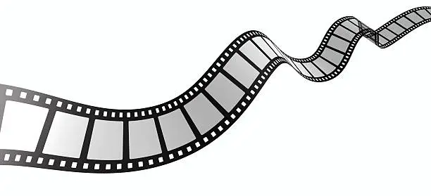A rendered curvy filmstrip on white background