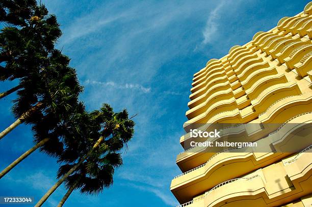 Palm Trees And Hotel Stock Photo - Download Image Now - Balcony, Beverly Hills - California, Blue