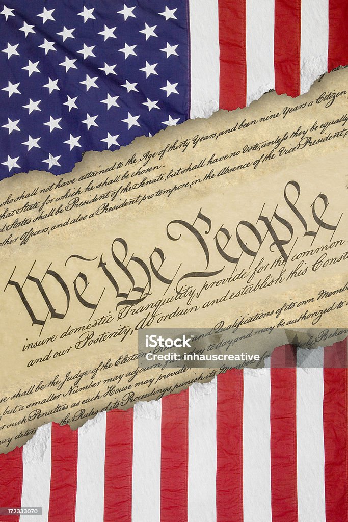 Declaração de Independance separar uma Bandeira dos Estados Unidos da América - Royalty-free 4 de Julho Foto de stock