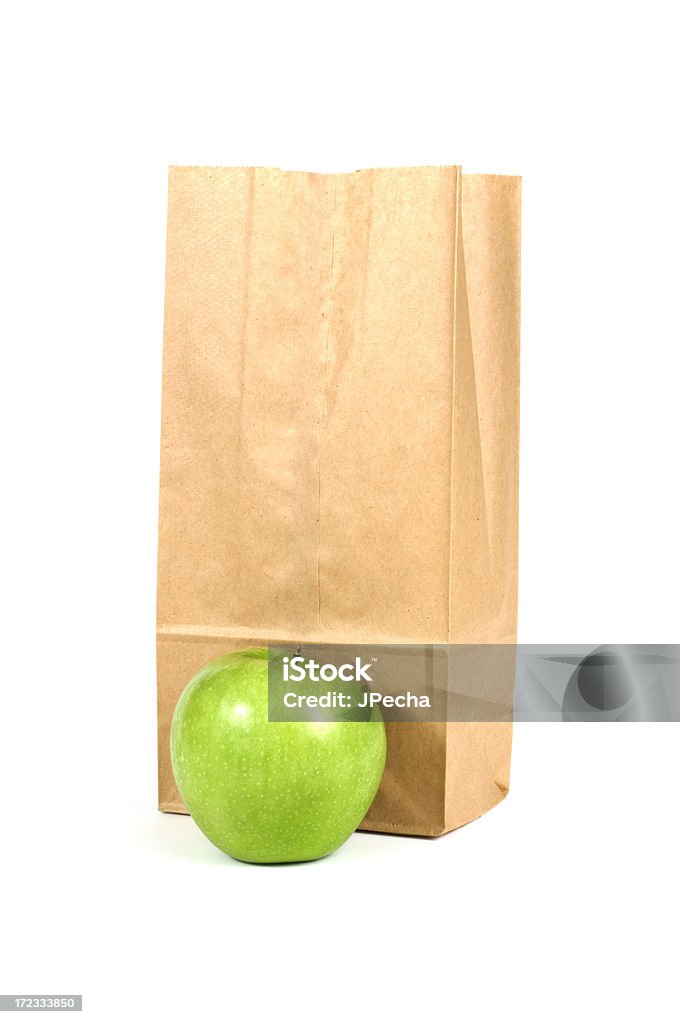 Tasche Mittagessen - Lizenzfrei Apfel Stock-Foto