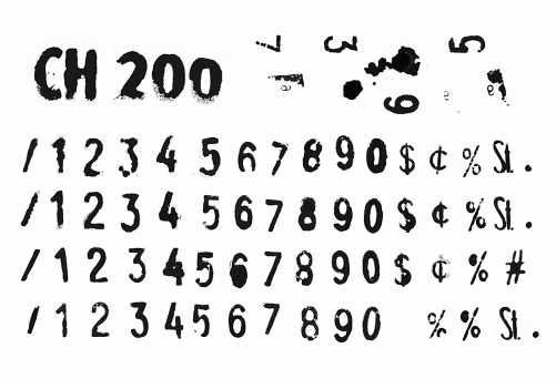 four sets of numbers from 0-9 - use them all for random look. some extra symbols added.Similar images: