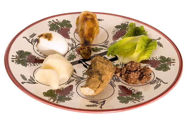 pesach seder plate 4 stock photo