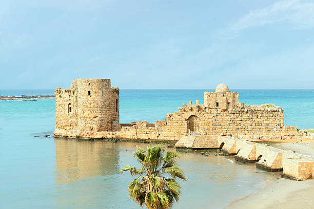 Sidon Castle stock photo
