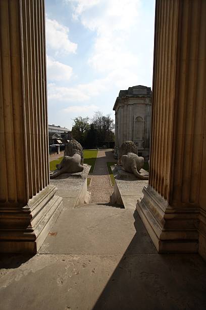 istock Stone lions guard entrance 172335492