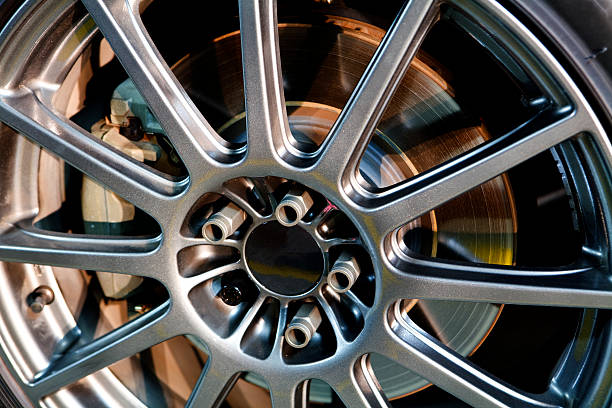 istock Aluminum alloy rim on a car wheel 172335521