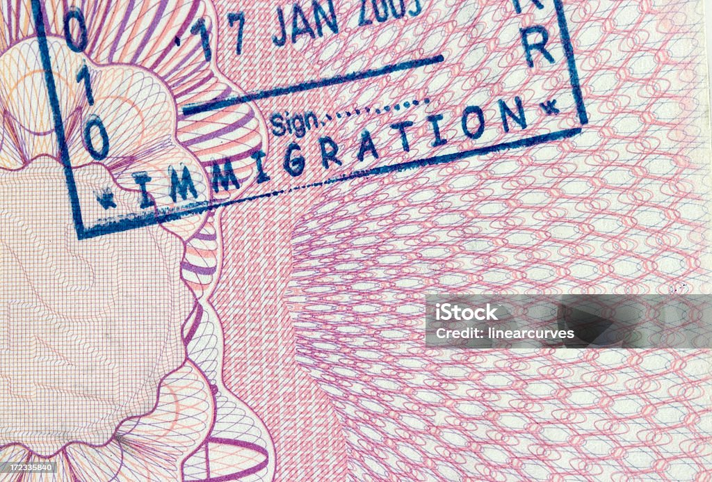 Passport Stempel - Lizenzfrei Auswanderung und Einwanderung Stock-Foto