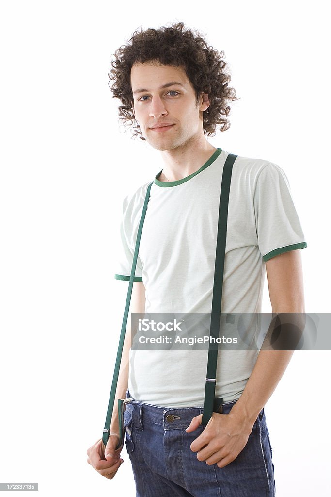 Young man Young man with suspenders Adult Stock Photo