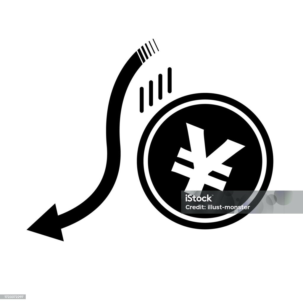 Japanese Yen Falling In Value Silhouette Icon Crash Of The Japanese Yen japanese-yen-falling-in-value-silhouette-icon-crash-of-the-japanese-yen