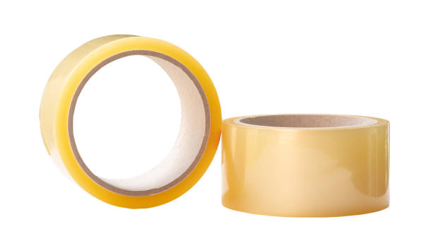 istock Two brown transparent tape in stack isolated on white background with clipping path 1723388594