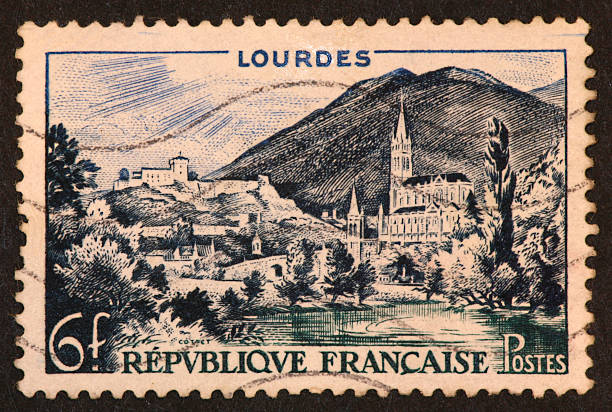 istock Lourdes French stamp 172338950