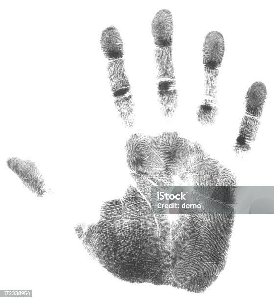 Right Hand Stock Photo - Download Image Now - Handprint, Fingerprint, Printmaking Technique