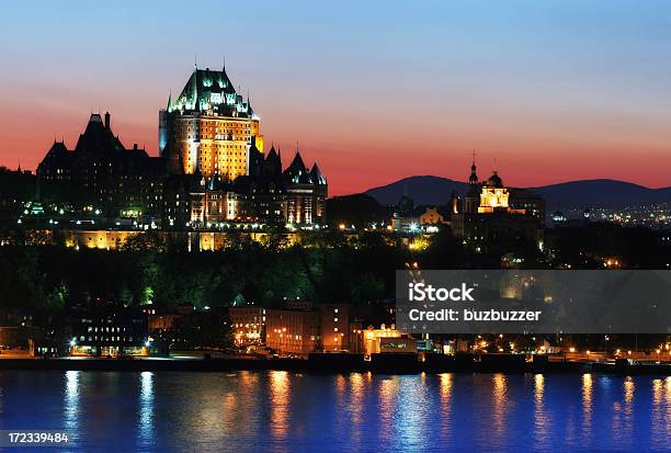 Chateau Frontenac And The Old Quebec City At Sunset Stock Photo - Download Image Now