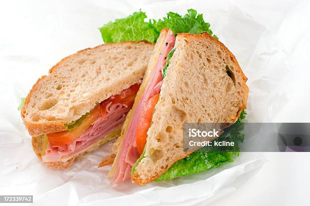 Ham Cheese Stock Photo - Download Image Now - Sandwich, Ham, Bisected
